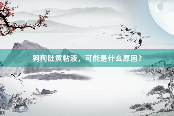 狗狗吐黄粘液，可能是什么原因？